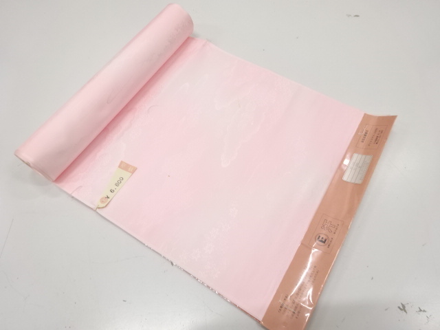 アンティーク　雲取りに花模様織り出し　長襦袢地反物